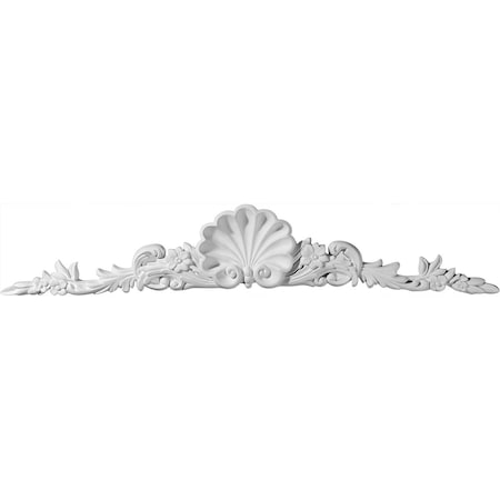 Ekena Millwork 34 1/2"W x 5 1/2"H x 1 3/4"P Shell Center with Scrolls Onlay ONL34X05X01SH